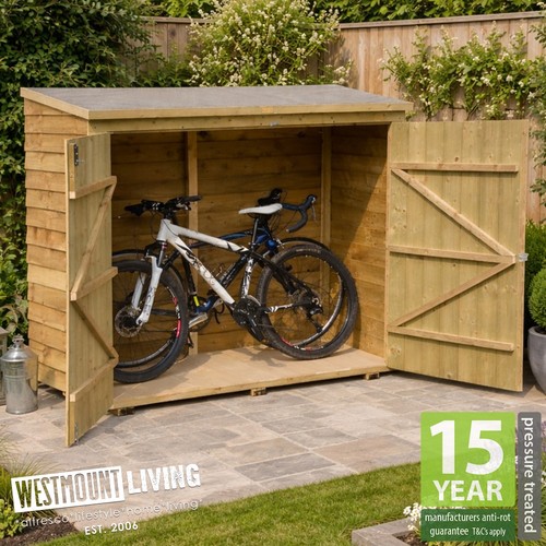 6x3 wooden garden bike store - bike,