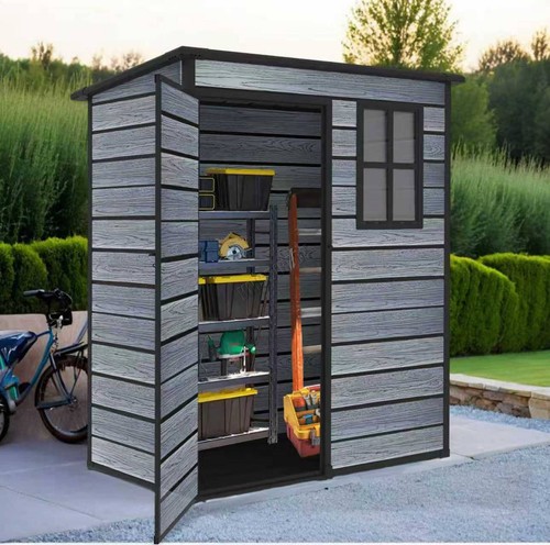 5x3ft plastic garden shed pent - plastic,